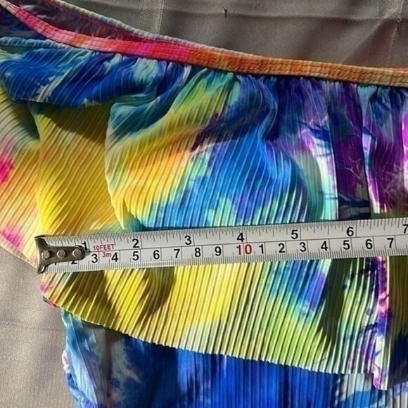 New Coastal Waves Plus Tie Dye Ruffle Off-the-Shoulder Swimsuit - Picture 6 of 13